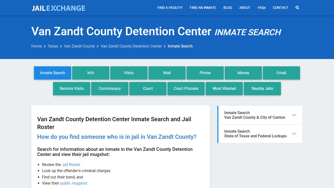 Van Zandt County Detention Center Inmate Search - Jail Exchange