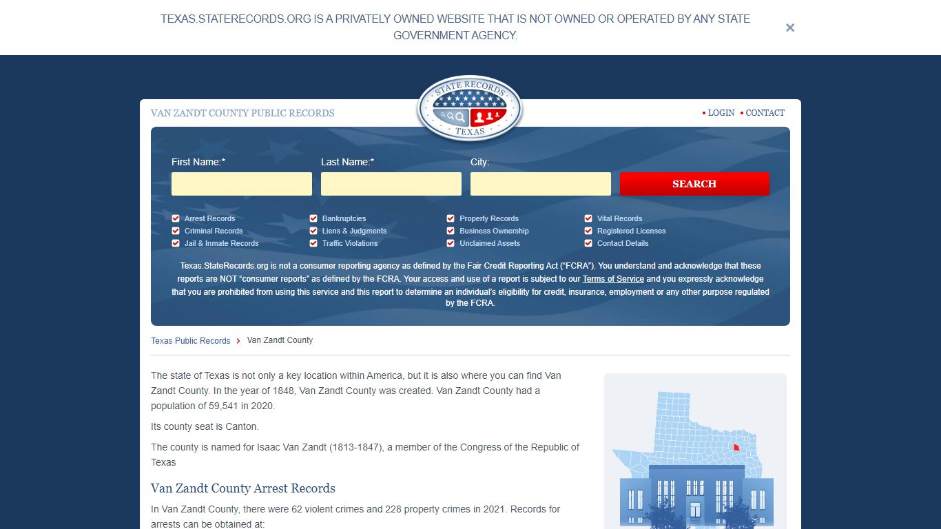 Van Zandt County Arrest, Court, and Public Records | StateRecords.org